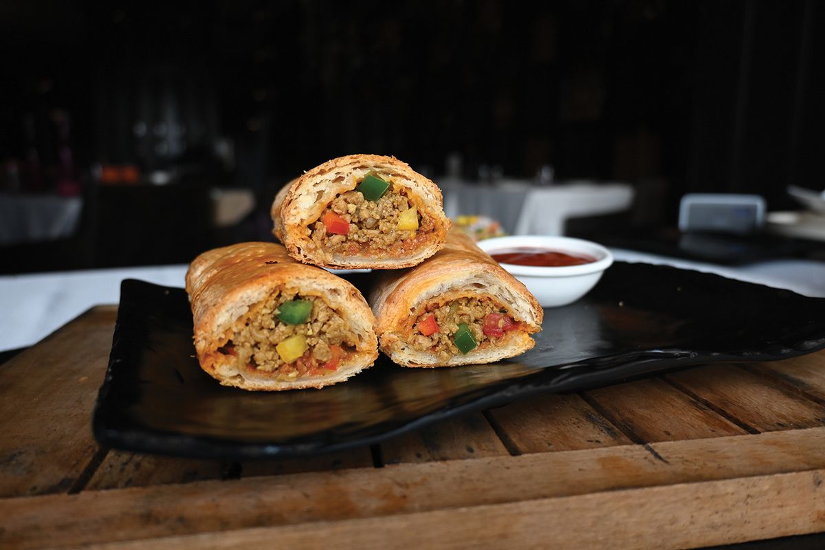 Soya Bhurji Pizza Puff image