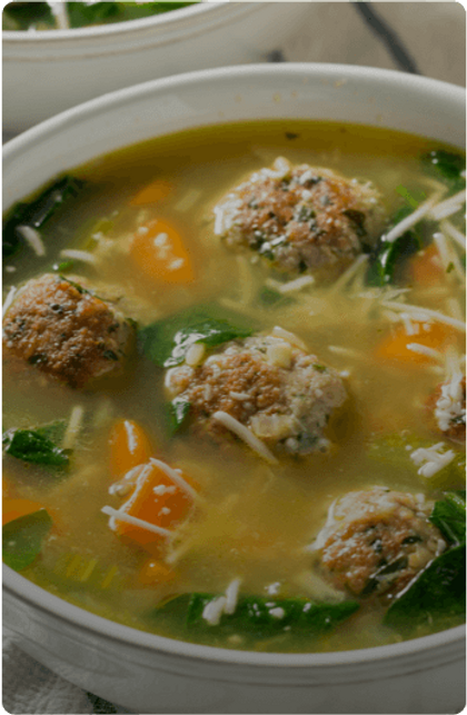 Veggie Twist Oats Chicken Meatball Soup