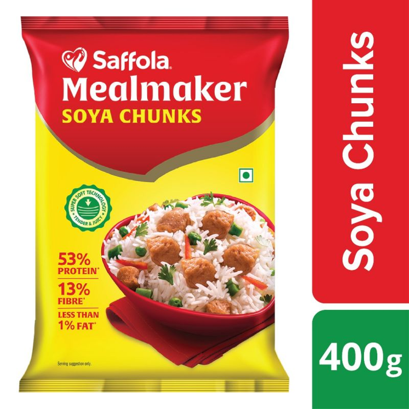 Saffola Meal Maker Soya Chunks 400g (Pack of 3)