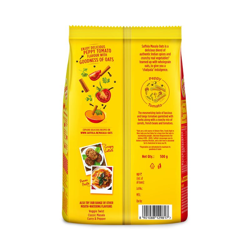 Saffola Masala Oats Peppy Tomato - 500 gm