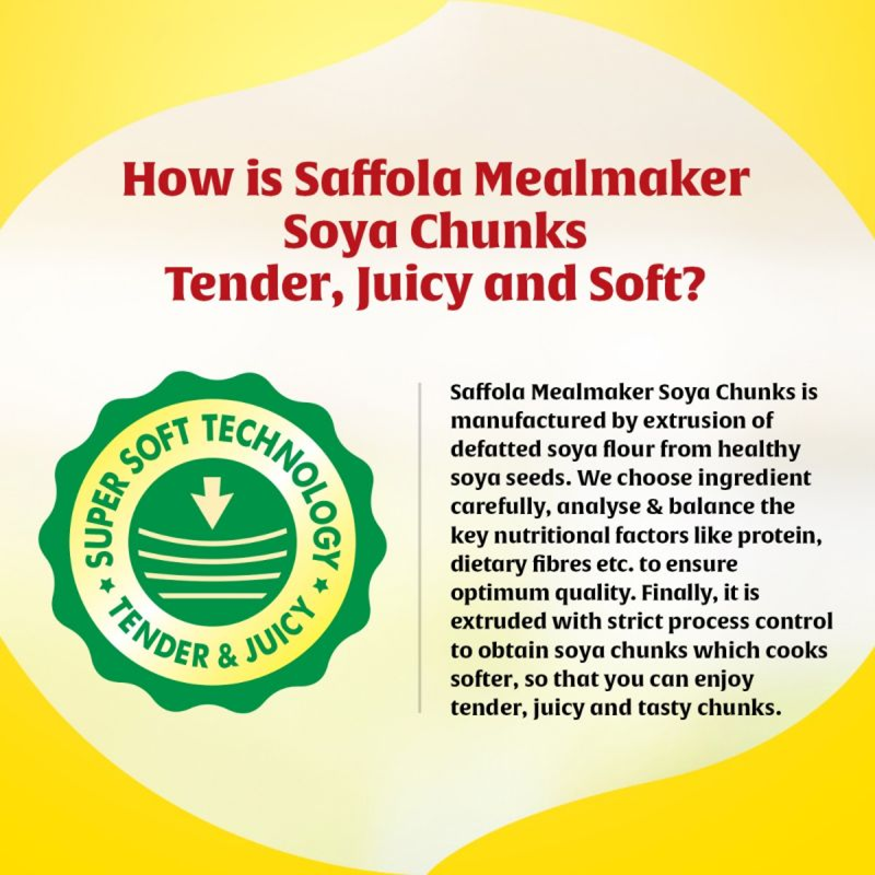 Saffola Meal Maker Soya Chunks 400g (Pack of 5)