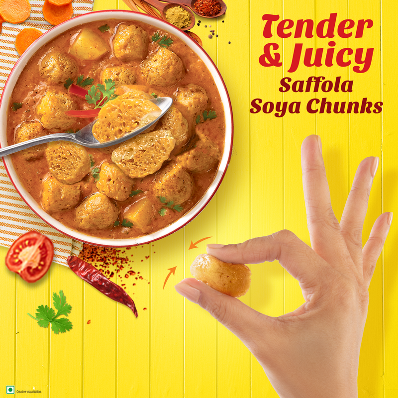 Saffola Soya Chunks, Tender & Juicy, 53% Protein, 1kg