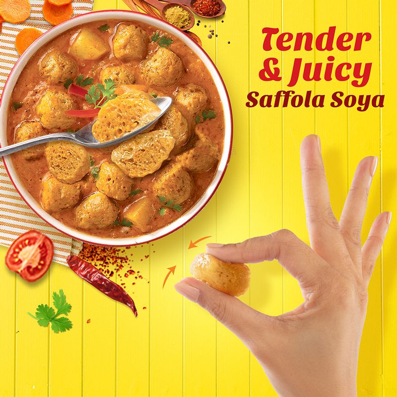 Saffola Soya Chunks, Tender & Juicy, 53% Protein, 400g