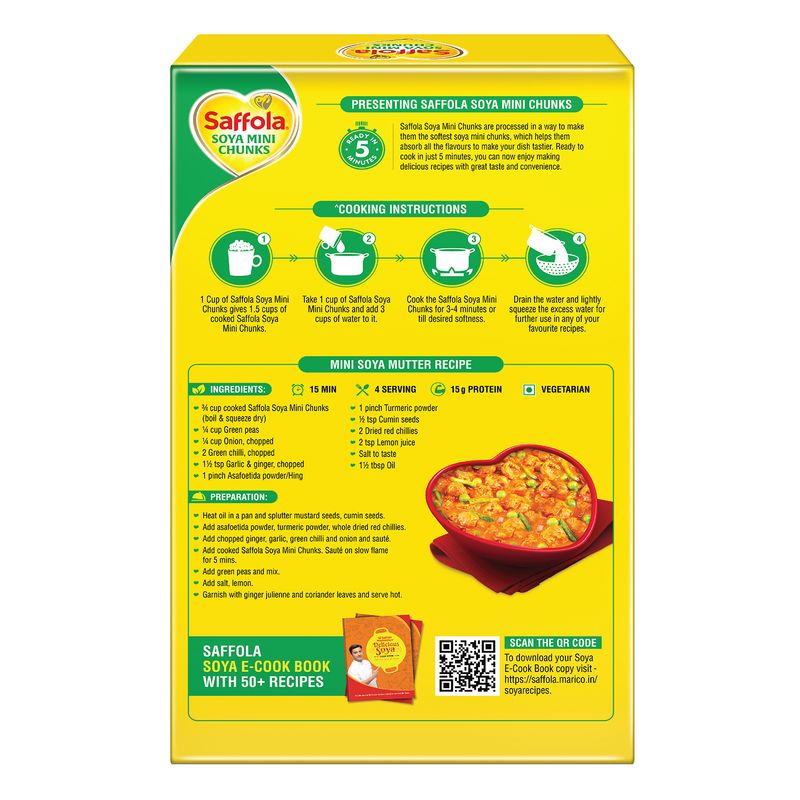 Saffola Soya Mini Chunks, India's Softest & Tastiest Soya, 200g