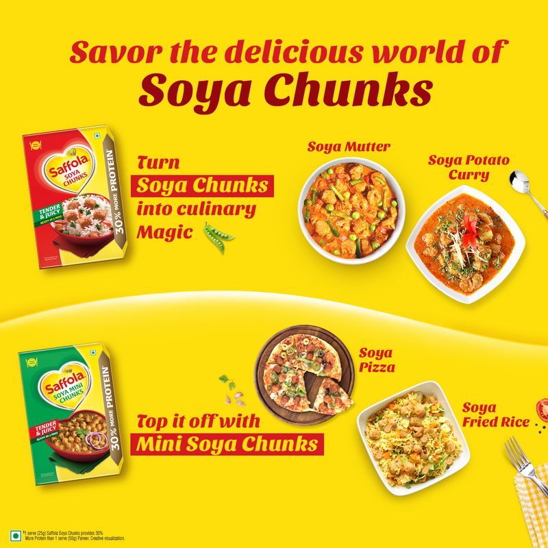 Saffola Soya Mini Chunks, India's Softest & Tastiest Soya, 200g