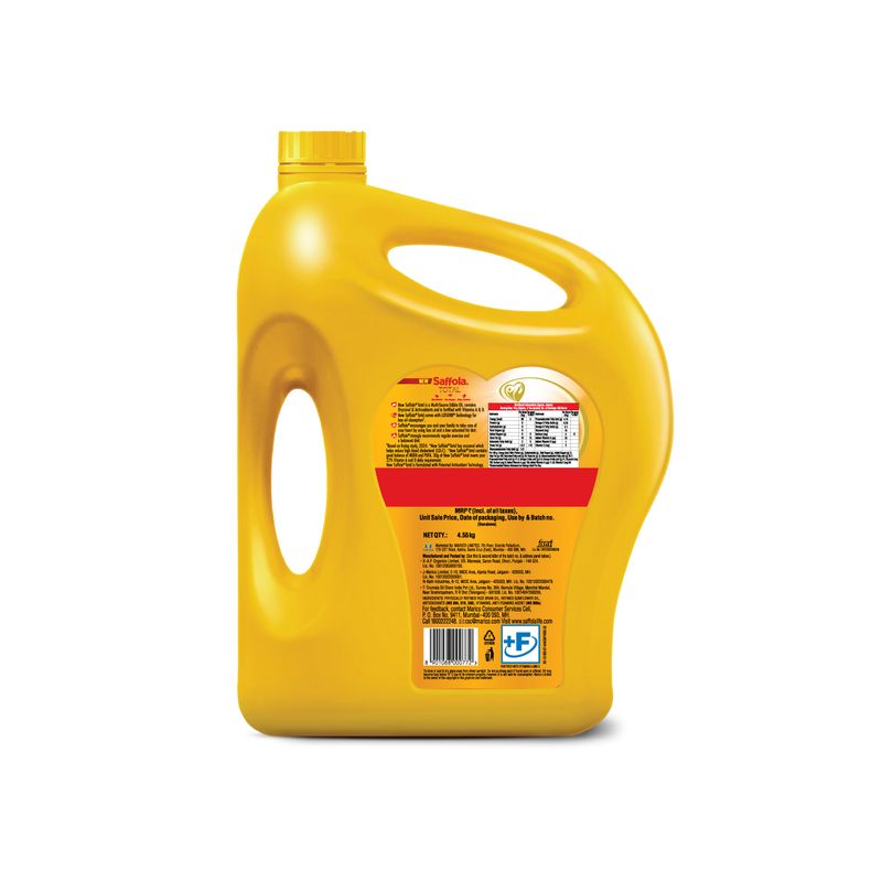 Saffola Total Oil | Heart Pro | Multi source Edible Oil (Blend of Refined Ricebran oil & Refined Sunflower oil) | Power of 6 | Helps Manage Cholesterol | 5 Litre Jar