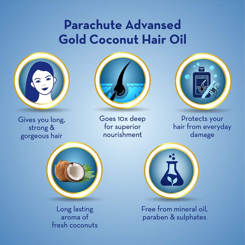 Parachute Advansed Gold Coconut Hair Oil, 400 ml (Pack of 2)