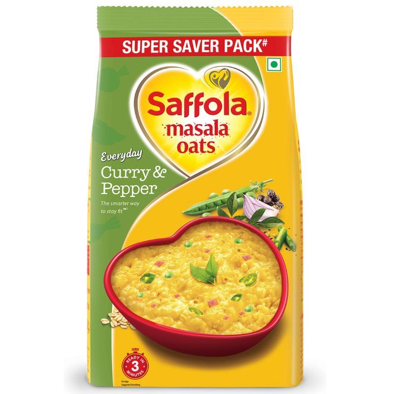 Saffola Masala Oats Curry & Pepper - 500 gm (Pack of 2)