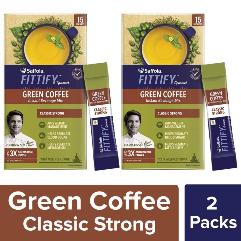 Green Coffee Instant Beverage Mix, Classic Strong, 15 Sachets, 30 gm (Pack of 2)