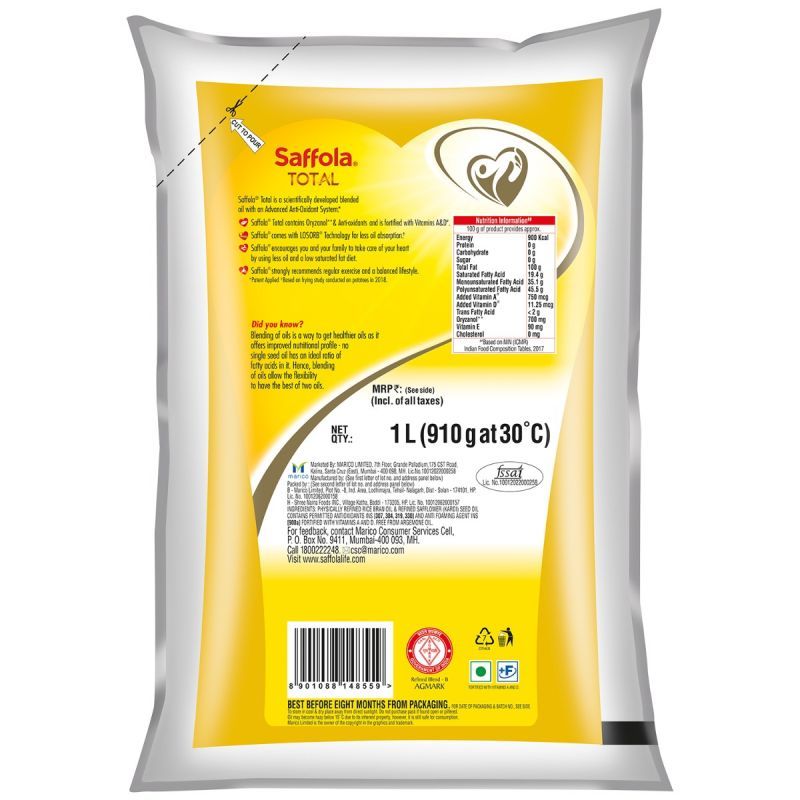 Saffola Total Edible Oil 1lt (Pack of 6)
