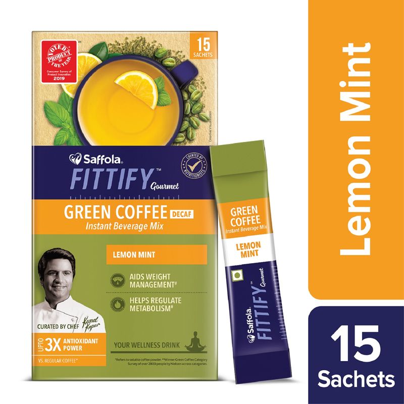 Green Coffee  Instant Beverage Mix, Lemon Mint, 15 Sachets, 30 gm