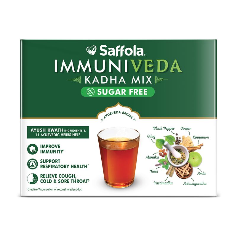 Saffola Immuniveda Kadha Mix Sugar Free, 60g (20 sachets x 3g)