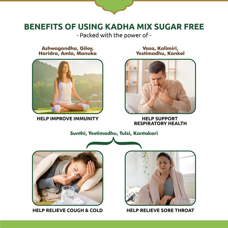 Saffola Immuniveda Kadha Mix Sugar Free, 60g (Pack of 2)