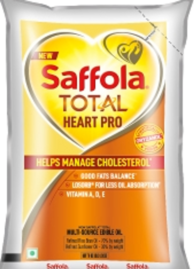 Saffola Total Oil | Heart Pro | Power of 6 | Helps manage Cholesterol | Edible Oil - 1 L Pouch