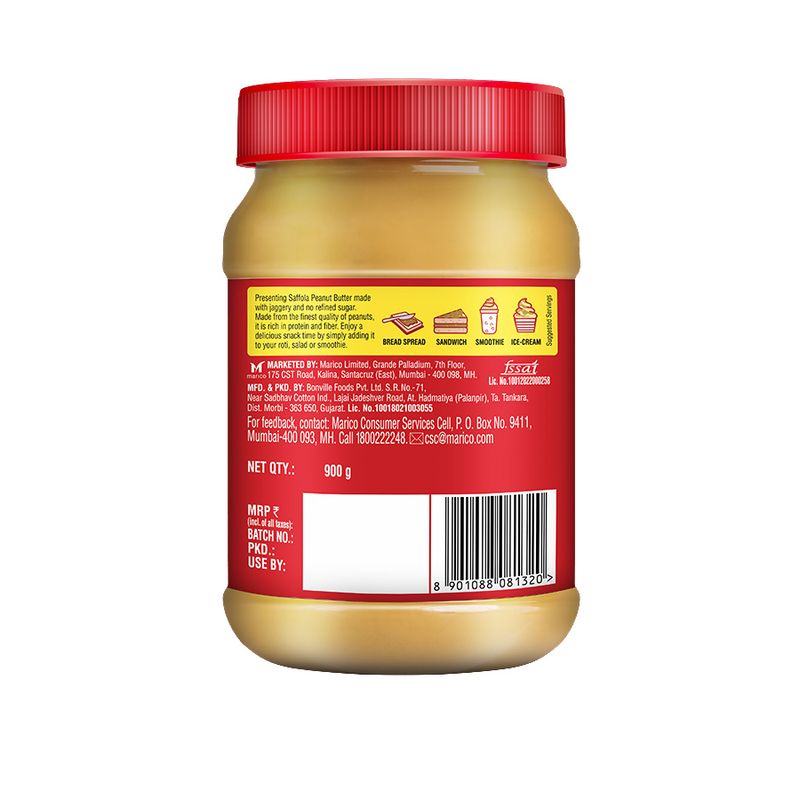 Saffola Peanut Butter, Creamy, 900 Gm