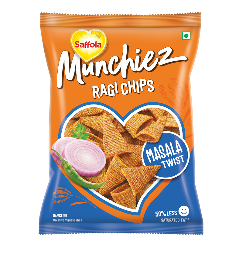 Saffola Munchiez Ragi Chips - Masala Twist (45 g)- Pack of 6