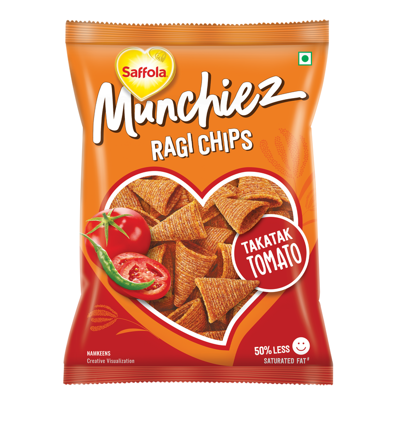 Saffola Munchiez Ragi Chips - Takatak Tomato (80 g) - Pack of 3