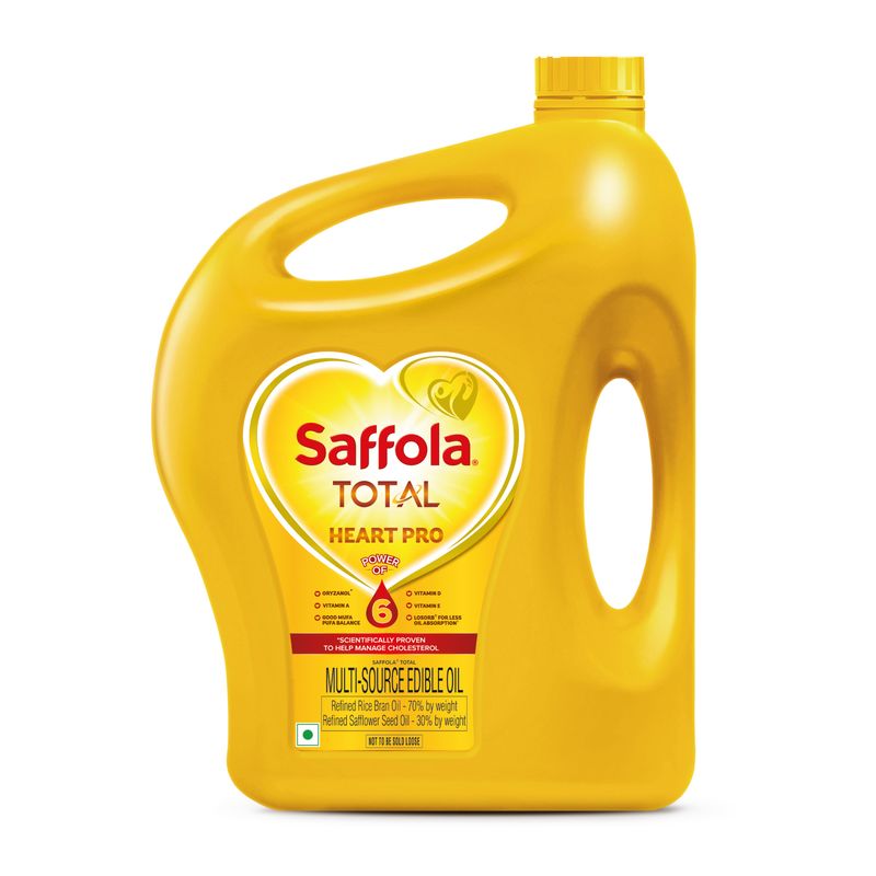 Saffola Total Oil | Heart Pro | Power of 6 | Helps manage Cholesterol | Edible Oil - 2 L Jar