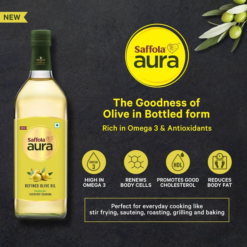 Saffola Aura Refined Olive Oil, 2ltr