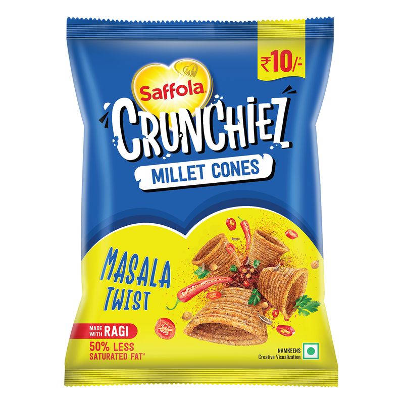 Saffola Crunchiez Millet Cones - Masala Twist, 21g