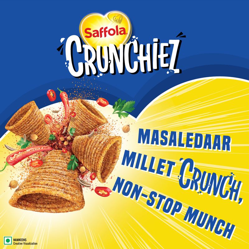 Saffola Crunchiez Millet Cones - Masala Twist, 70g