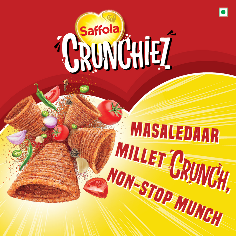 Saffola Crunchiez Millet Cones - Takatak Tomato, 70g