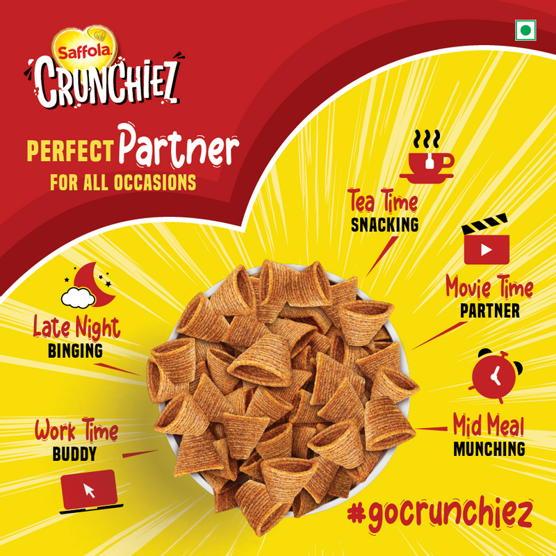 Saffola Crunchiez Millet Cones - Takatak Tomato, 70g