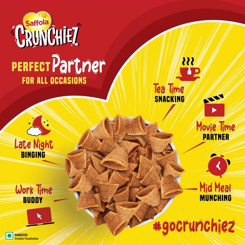 Saffola Crunchiez Millet Cones - Takatak Tomato, 45g