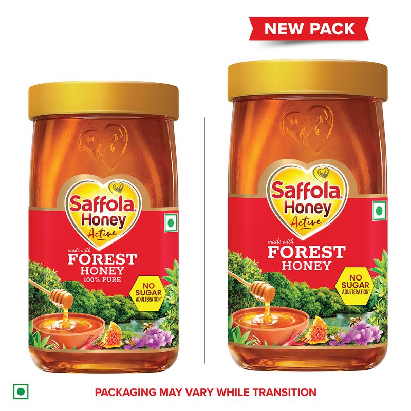 Saffola Honey Active, Made with Sundarban Forest Honey, 100% Pure Honey, No sugar adulteration,  Natural Immunity booster, 1Kg