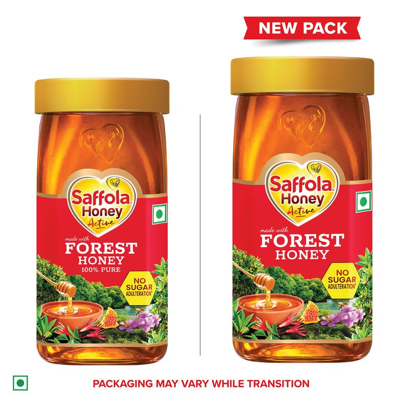 Saffola Honey Active, Made with Sundarban Forest Honey, No sugar adulteration, Natural Immunity booster, 500 g