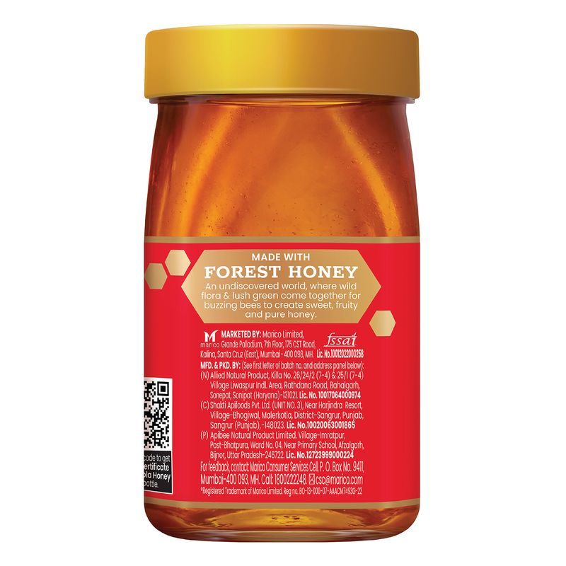 Saffola Honey Active, Made with Sundarban Forest Honey, No sugar adulteration, Natural Immunity booster, 250g
