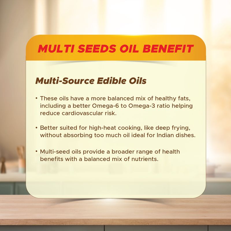 Saffola Gold Refined Cooking oil | Power of 3 - Balance of Good Fats, Triple Anti-Oxidant System & Fortified with Vitamins | Multi-Source Edible Rice Bran & Sunflower Oil | 1 Litre Pouch