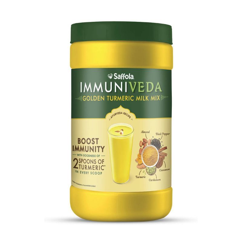 Saffola Gifting Immunity Care Kit - Immuniveda Kadha Mix 80g + Turmeric Milk Mix 400g + 100% Pure Honey 500g