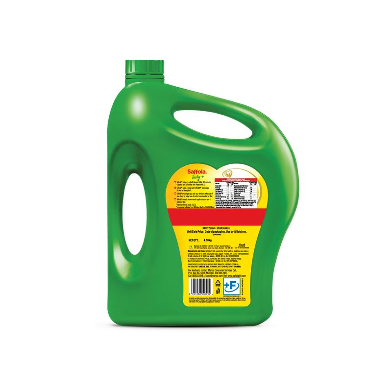 Saffola Tasty + Refined Cooking Oil | Multi-Srouce Edible Rice Bran & Corn Oil | 50% More Oryzanol | 5 Litre Jar
