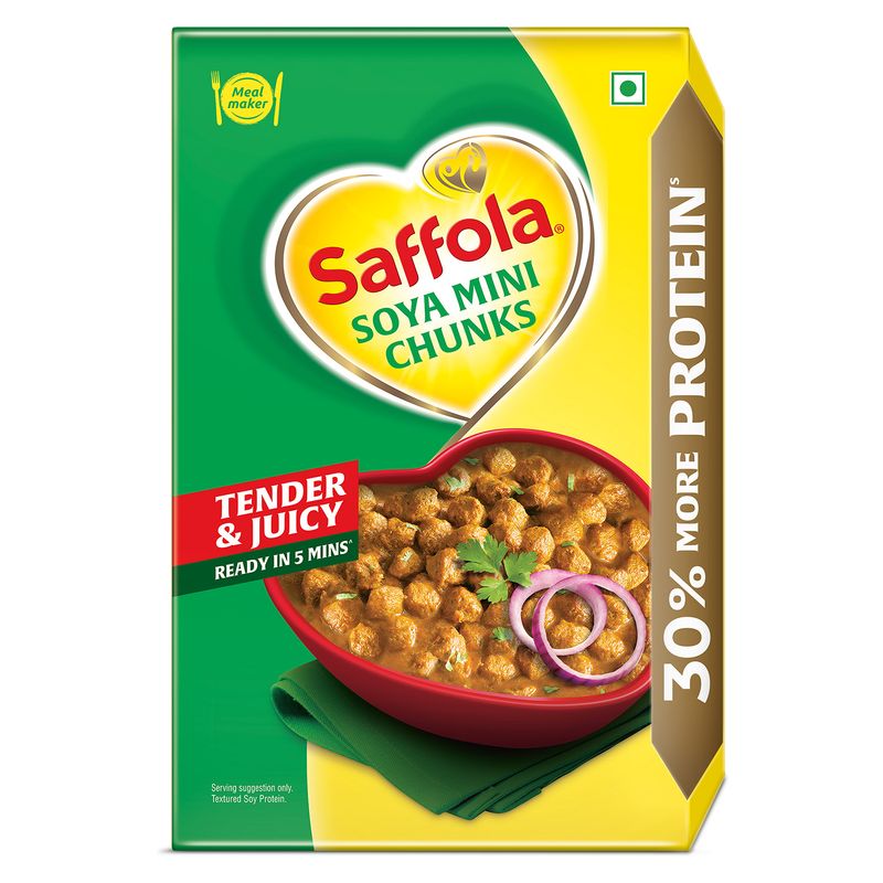 Saffola Soya Mini Chunks, Tender & Juicy, 53% Protein, 200g