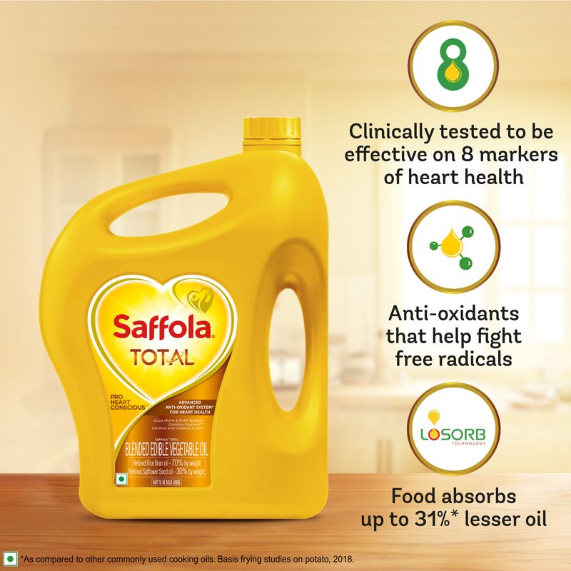 Buy Saffola TotalPro Heart Conscious Edible Oil 5 L Jar Online at