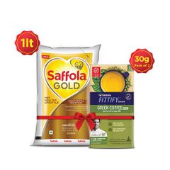 Saffola Gold 1L + Green Coffee pack of 2