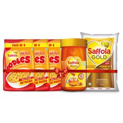 Saffola Gold 1L + Honey 1Kg + Oodles (Pack of 3)