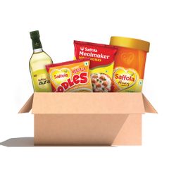 Saffola Gifting Kit | Aura 1L + Honey 1KG (+200g Extra) + Soya 1KG + Oodles Pack of 3
