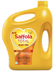 Saffola Total Oil | Heart Pro | Power of 6 | Helps manage Cholesterol | Edible Oil - 5 L Jar