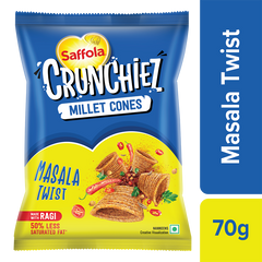 Saffola Crunchiez Millet Cones - Masala Twist, 70g