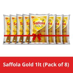 Saffola Gold Edible Oil 1lt  (Pack of 8)