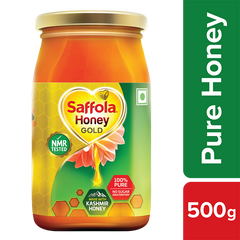 Saffola Honey Gold, 100% Pure NMR Tested Honey, Made with Kashmir Honey, 500g