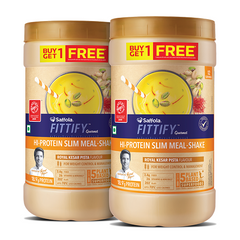 Saffola Fittify Hi Protein Slim Meal-Shake, Royal Kesar Pista, 420 gm (Buy 1 Get 1 Free)