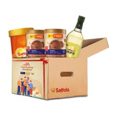 Saffola Gifting Combo | Aura 1L + Hi Protein Slim Meal Shake, Swiss Chocolate, 420gm (B1G1) + Honey, 1Kg