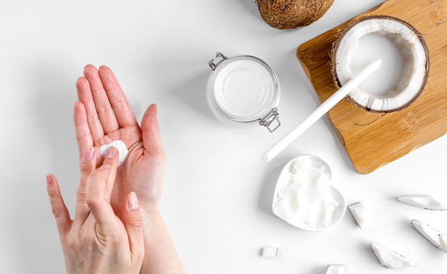 Woman Applying Coconut Cream