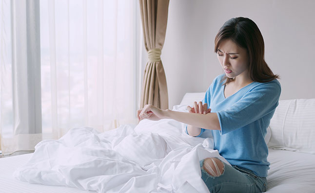 Woman Checking Her Dry Hands